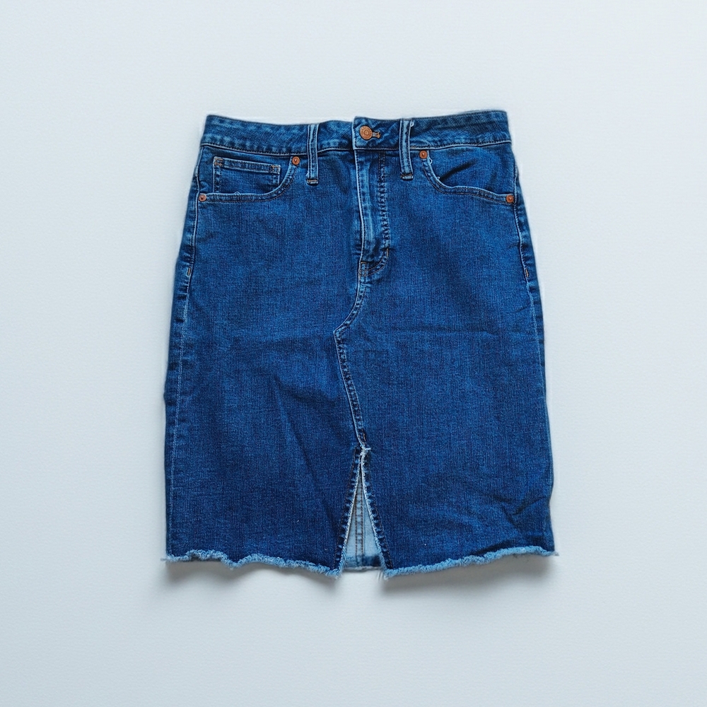 Madewell Dark Blue Denim Pencil Skirt